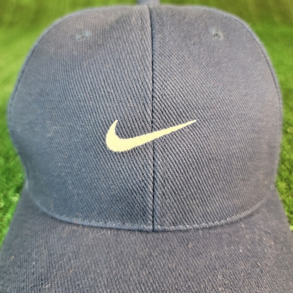 Vintage 90s Nike Swoosh Navy Blue Snapback Golf Cap/Hat - Picture 3 of 11